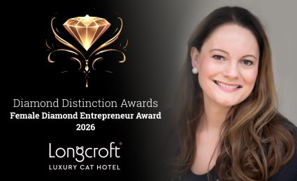 Abi Purser of Longcroft Luxury Cat Hotel receives Female Diamond Entrepreneur Award